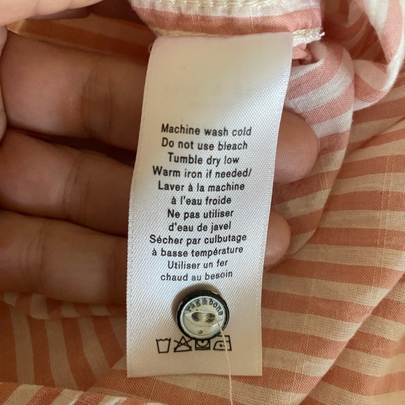 Rag & Bone Peach and White Striped Shirt Size Large - Picture 15 of 16